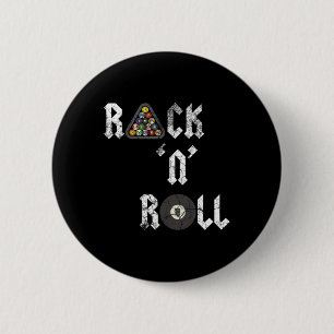 Rack N Roll Funny Pool Billiards Cue Sports Eight 6 Cm Round Badge
