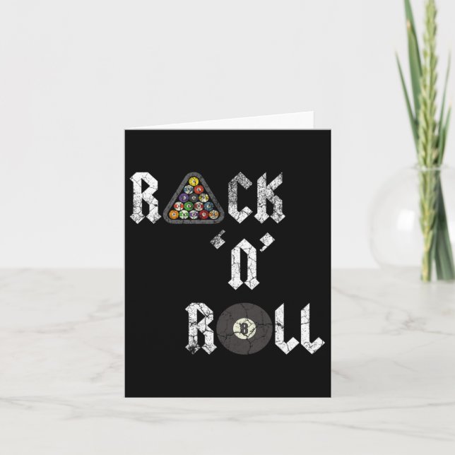 Rack N Roll Funny Pool Billiards Cue Sports Eight  Card (Front)