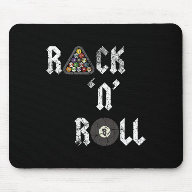 Rack N Roll Funny Pool Billiards Cue Sports Eight  Mouse Pad (Front)