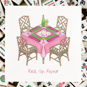 Rack Sip Repeat / Preppy Mahjong Wine Party Napkin