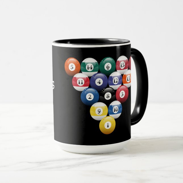 Racked Billiard Balls Mug (Front Right)