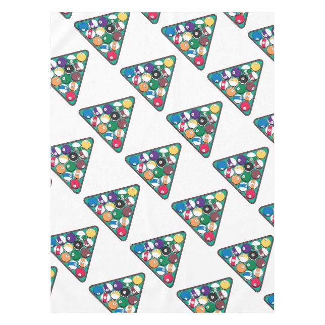 Racked Billiard Balls Tablecloth (Front)