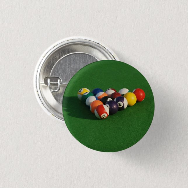 Racked Pool Balls Button (Front & Back)