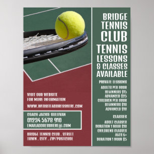 Racket & Ball, Tennis Lessons/Classes Advertising Poster