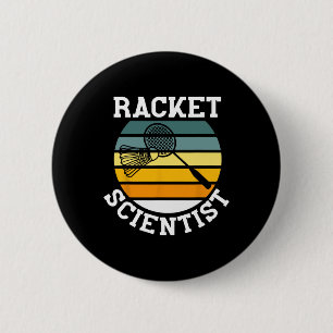Racket Scientist Funny Retro Vintage Style Badmint 6 Cm Round Badge