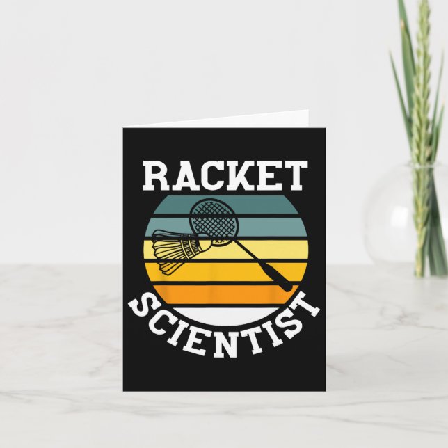Racket Scientist Funny Retro Vintage Style Badmint Card (Front)
