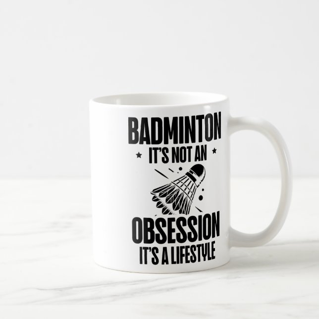 Racket Scientist Shuttle Badminton Player  Coffee Mug (Right)