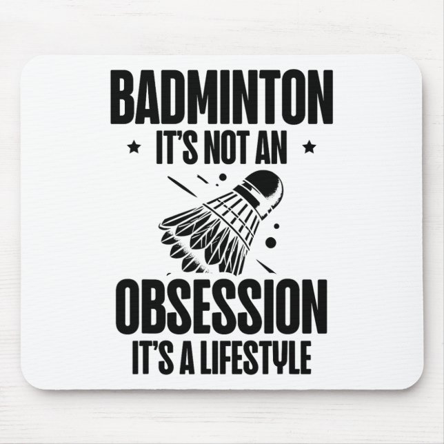 Racket Scientist Shuttle Badminton Player  Mouse Pad (Front)