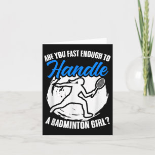 Racket Shuttle Sport Hobby Badminton Girl Player Card