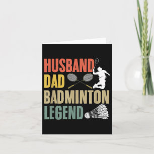 Racket Shuttle Sport Hobby Husband Dad Badminton L Card