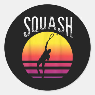 Racket Squash Ball Squash Court Badminton Classic Round Sticker