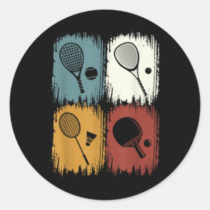 Racketlon, Tournament Sport With 4 Disciplines  Classic Round Sticker