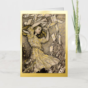 Rackham's Alice in Wonderland Christmas Gold Foil Greeting Card