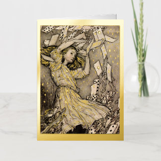 Rackham's Alice in Wonderland Christmas Gold Foil Greeting Card