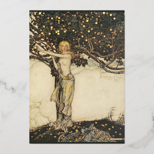 Rackham's Freya (Wagner) Gold Foil Postcards