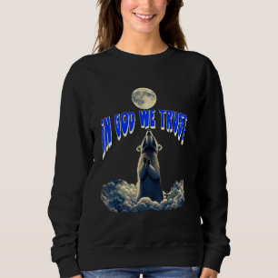Racon In God We Trust Racoon Howling Moon Funny R Sweatshirt