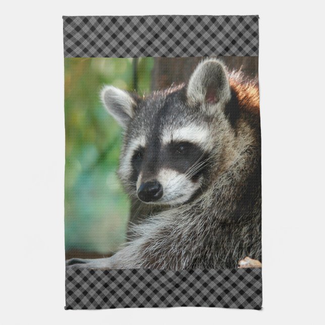 Racoon 001 tea towel (Vertical)