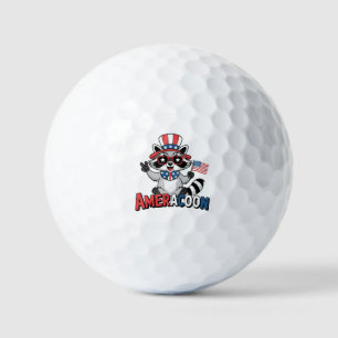 Racoon Americoon Patriotic 4TH of july America Golf Balls