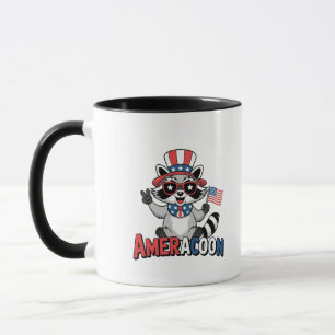 Racoon Americoon Patriotic 4TH of july America Mug