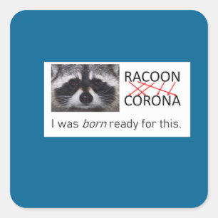 Racoon anagram Corona got it covid 19 do the mask Square Sticker
