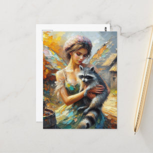 Racoon and a Fairy Postcard