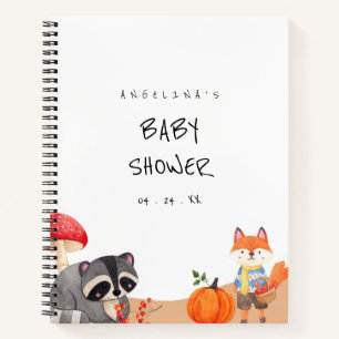 Racoon And Fox Baby Shower Gift List Notebook