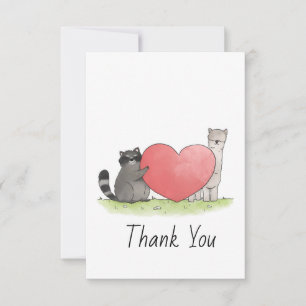 Racoon and Llama Thank You Card