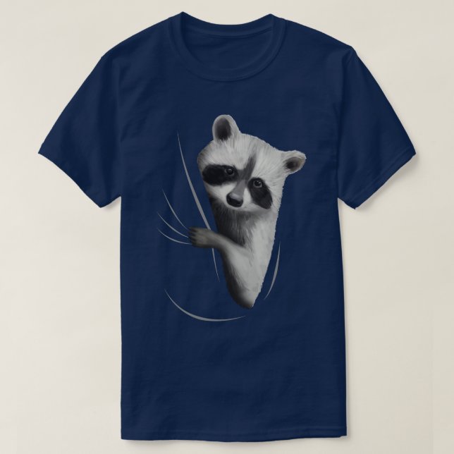 Racoon Animal Coming From Inside T-Shirt (Design Front)