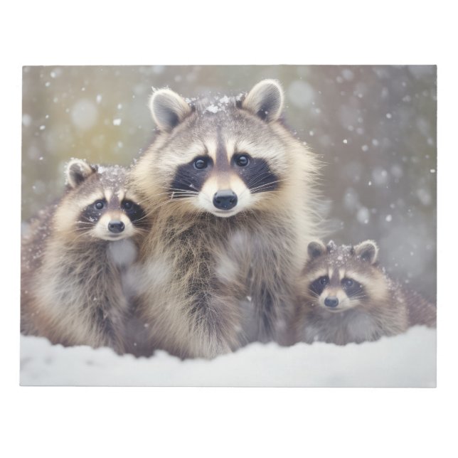 Racoon Animal Family Wandering Nature  Notepad (Front)