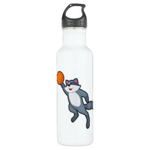 Racoon as Basketball player with Basketball 710 Ml Water Bottle