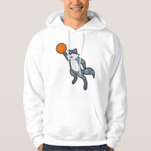 Racoon as Basketball player with Basketball Hoodie