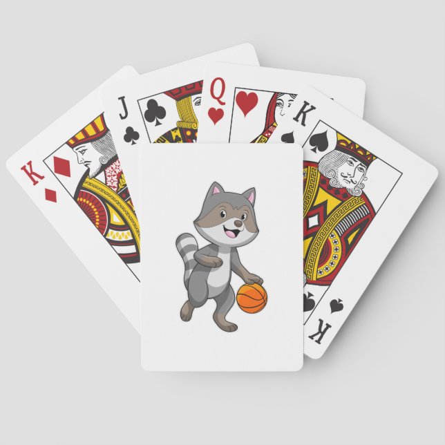Racoon as Basketball player with Basketball Playing Cards (Back)