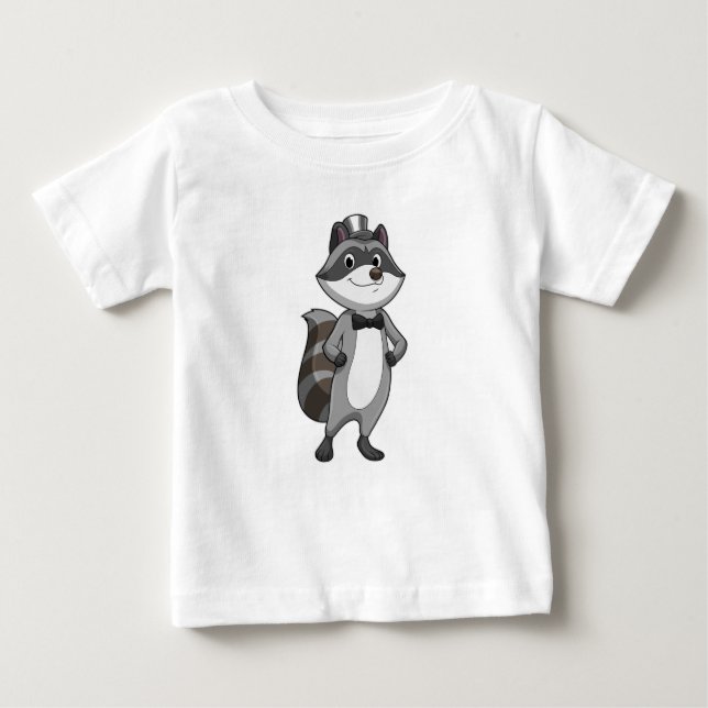 Racoon as Groom with Tie Baby T-Shirt (Front)