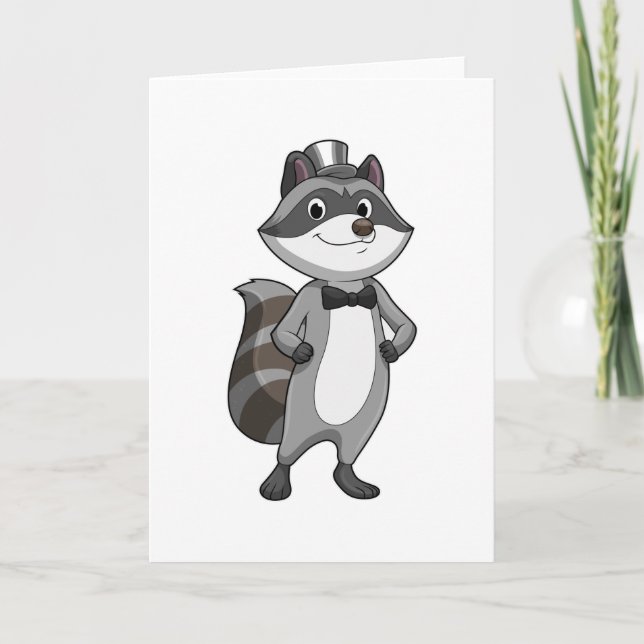 Racoon as Groom with Tie Card (Front)