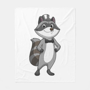 Racoon as Groom with Tie Fleece Blanket
