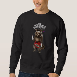 Racoon As Muay Thai Kick Boxing Champion  1 Sweatshirt