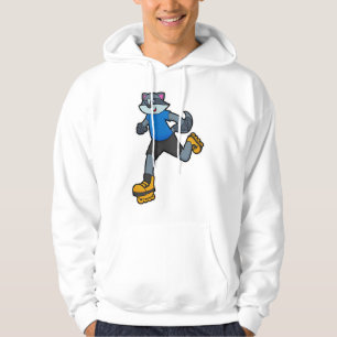 Racoon as Skater with Inline skates Hoodie