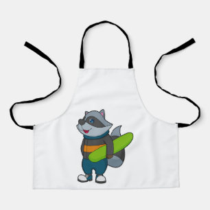 Racoon as Snowboarder with Snowboard Apron