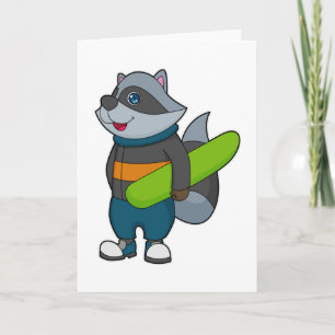 Racoon as Snowboarder with Snowboard Card