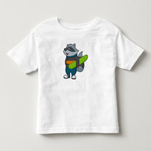 Racoon as Snowboarder with Snowboard Toddler T-Shirt