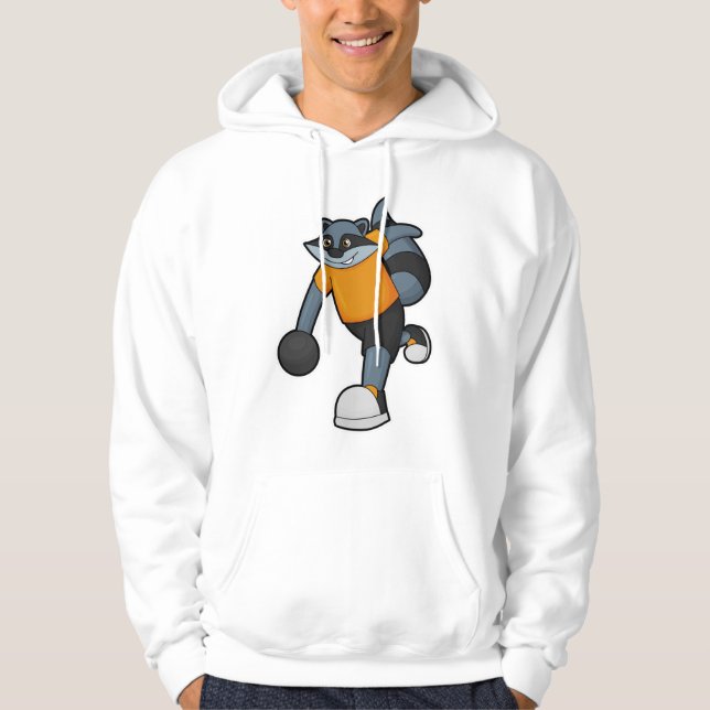 Racoon at Bowling with Bowling ball Hoodie
