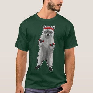 Racoon at Fitness with Dumbbells T-Shirt
