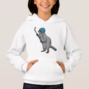Racoon at Ice hockey with Ice hockey stick