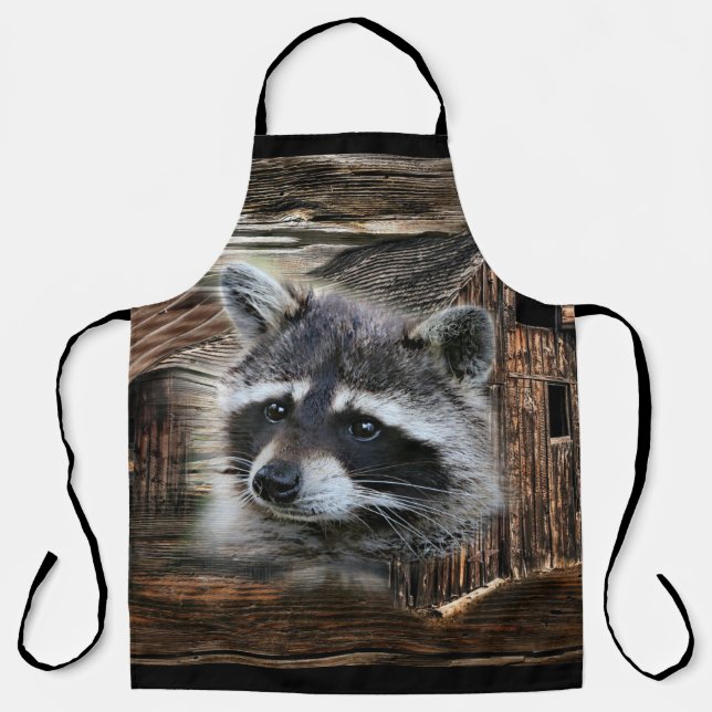 Racoon At The Old Barn Apron (Front)