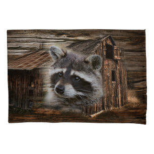 Racoon At The Old Barn Pillowcase
