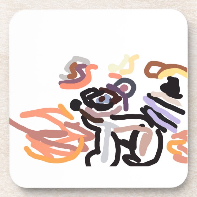 Racoon Autumn Sunset  fun Coaster (Front)