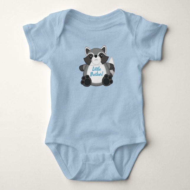 Racoon Baby Shower Blue Baby Bodysuit (Front)
