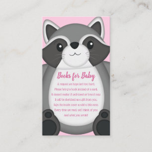 Racoon Baby Shower Pink Enclosure Card