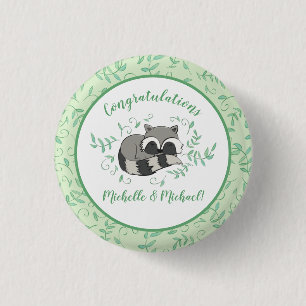 Racoon Baby Shower Woodland Animals 3 Cm Round Badge
