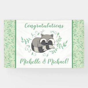 Racoon Baby Shower Woodland Animals Banner